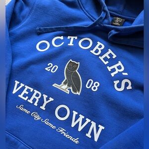 OVO Octobers Very Own Collegiate Hoodie Size Large Bold Blue Legacy EUC